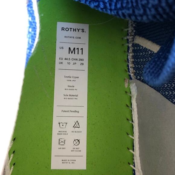 Rothy’s The RS01 Sneaker in‎ Coastal Blue Men’s Size 11 NEW - Picture 8 of 8